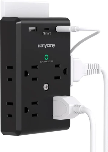 Power Strip Surge Protector Multi Plug Outlet Extender with USB C Ports, 3 Sided