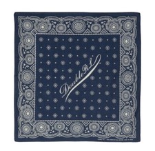 RRL Double RL Seas Icon True Indigo Cotton Scarf by Ralph Lauren 20"x 20"