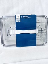 Sorbus Durable Plastic Nesting Storage Bins w Lids 4 Pack NWT Heavy