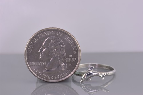 Anillo de plata esterlina pulido 7 mm con banda de delfín de natación 925 talla: 7,5 - Imagen 8 de 8