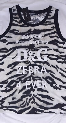 DOLCE AND GABBANA - LADIES ZEBRA PRINT SILK TOP - SIZE UK 10 ITALY 42