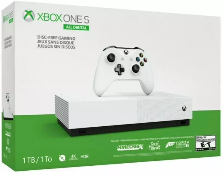 Microsoft Xbox One S All-Digital Edition 1TB Video Game Console - White