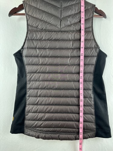 Lucy Goose Down Puffer Vest Womens medium Black Full Zip Pockets Down side panel - Picture 13 of 15
