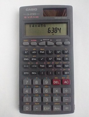 Vintage Casio FX-85WA wissenschaftlicher Taschenrechner Solar Power funktioniert Retro 