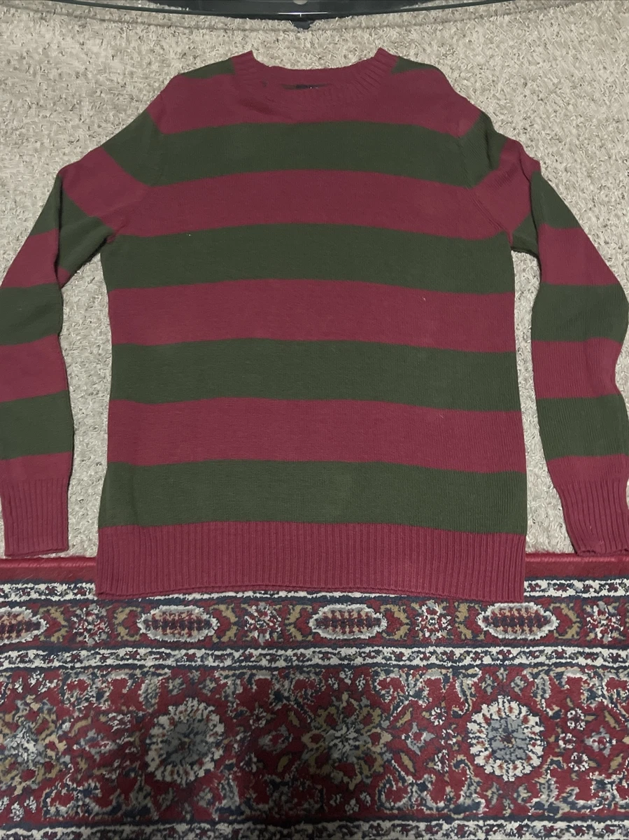 Red and green striped sweater deals
