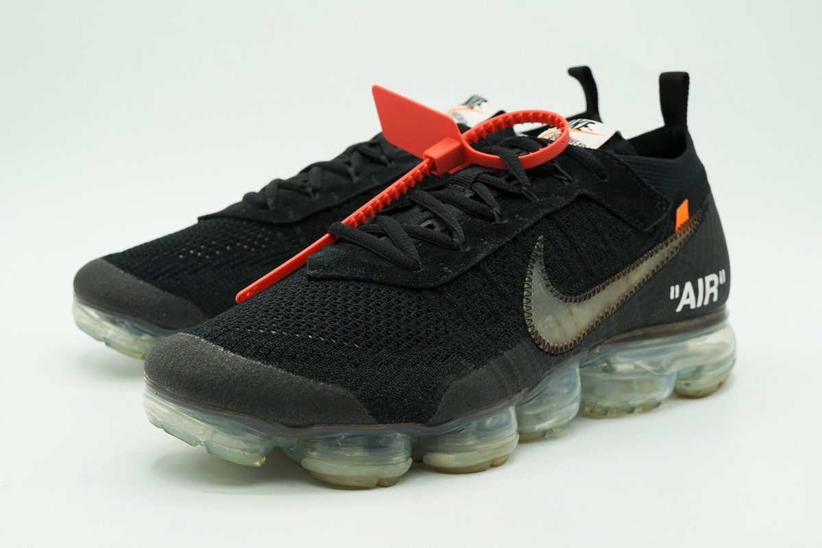 NIKE AIR VAPORMAX USED SIZE 10.5 OFF WHITE BLACK CLEAR TOTAL NIKE AIR VAPORMAX USED SIZE 10.5 OFF WHITE BLACK CLEAR TOTAL