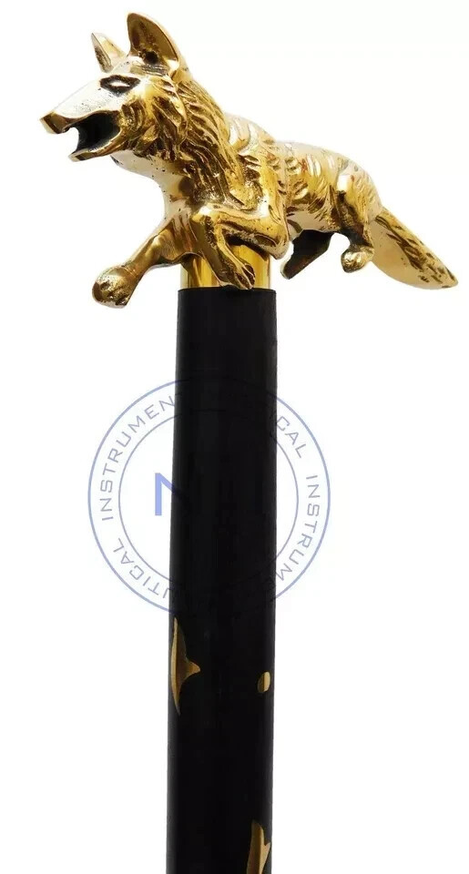 Walking Stick Solid Brass fox head handle vintage… - image 6