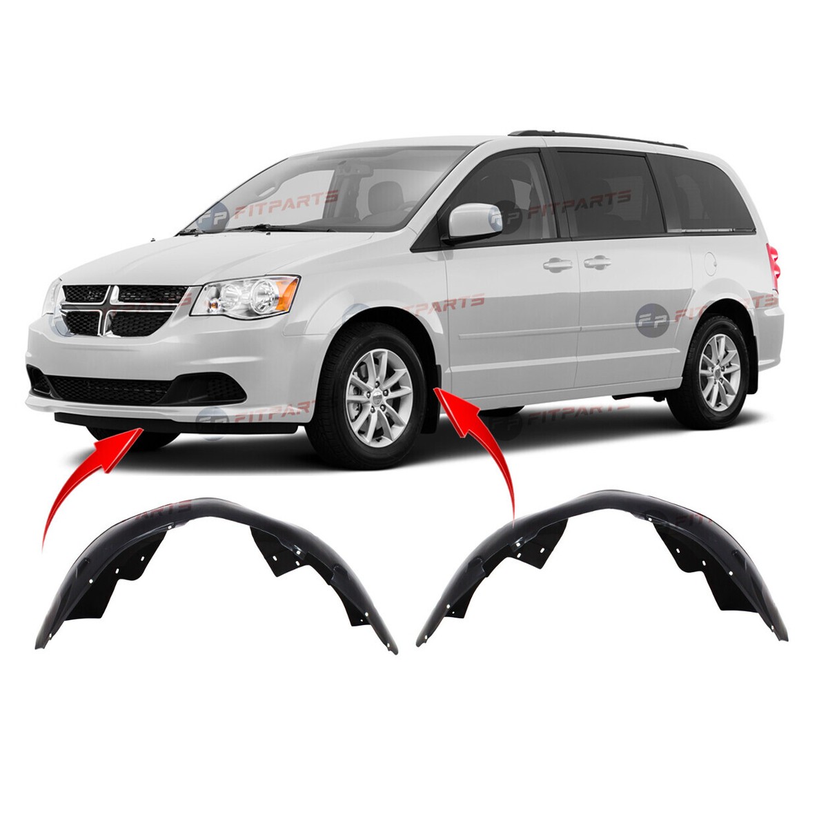 Set of 2 Fender Liners for Dodge Grand Caravan 2008-2020