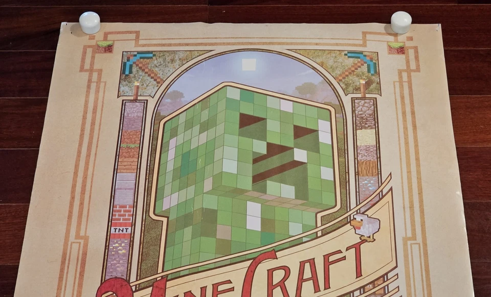 Minecraft Computronic Entertainment Computer Video Game Poster 22x34 Jinx Mojang - Image 2 of 4