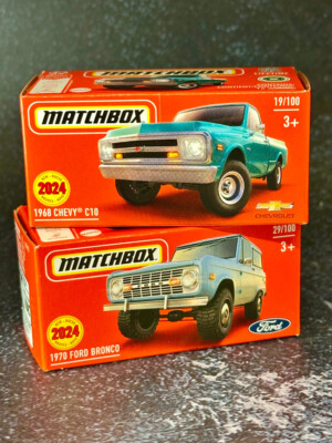 You get BOTH Matchbox 1970 Ford Bronco 1968 Chevrolet C-10 Power Grabs Box