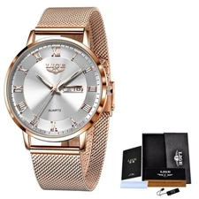 Stylish Men Women Ladies Date Watches Stainless Steel Analog Quartz Wrist Watch