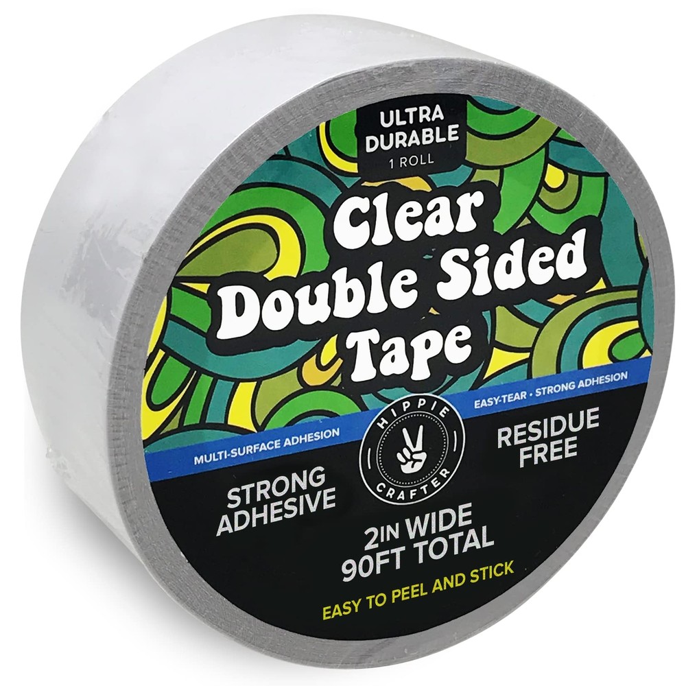 Clear Double Sided Tape for Crafts 2 Inch Wide Heavy Duty Adhesive Tape Two Side