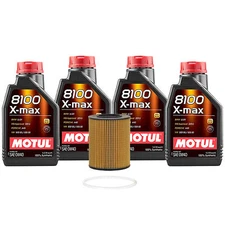 4L Motul 8100 X-MAX 0W-40 Wix Filter Motor Oil Change Kit For LR3 Volvo API SN