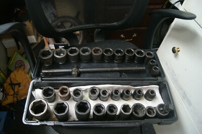 ARMSTRONG-ALLEN -WILLIAMS-RIGHT-SNAP-ON 31 PIECES 3/4'' DRIVE SOCKETS METRIC+INCH