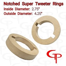 Notched Super Tweeter Door Pod Baffle Pair Speaker rings spacer GP Car Audio