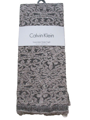 CALVIN KLEIN Luxus sylich Damen Socken / Kniestrümpfe Gr 36 - 41 , grau