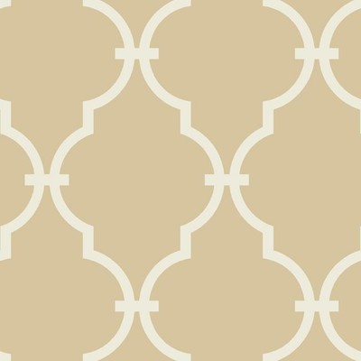 Wallpaper Designer Moroccan Arabesque Eggshell Trellis on Buttery Cream