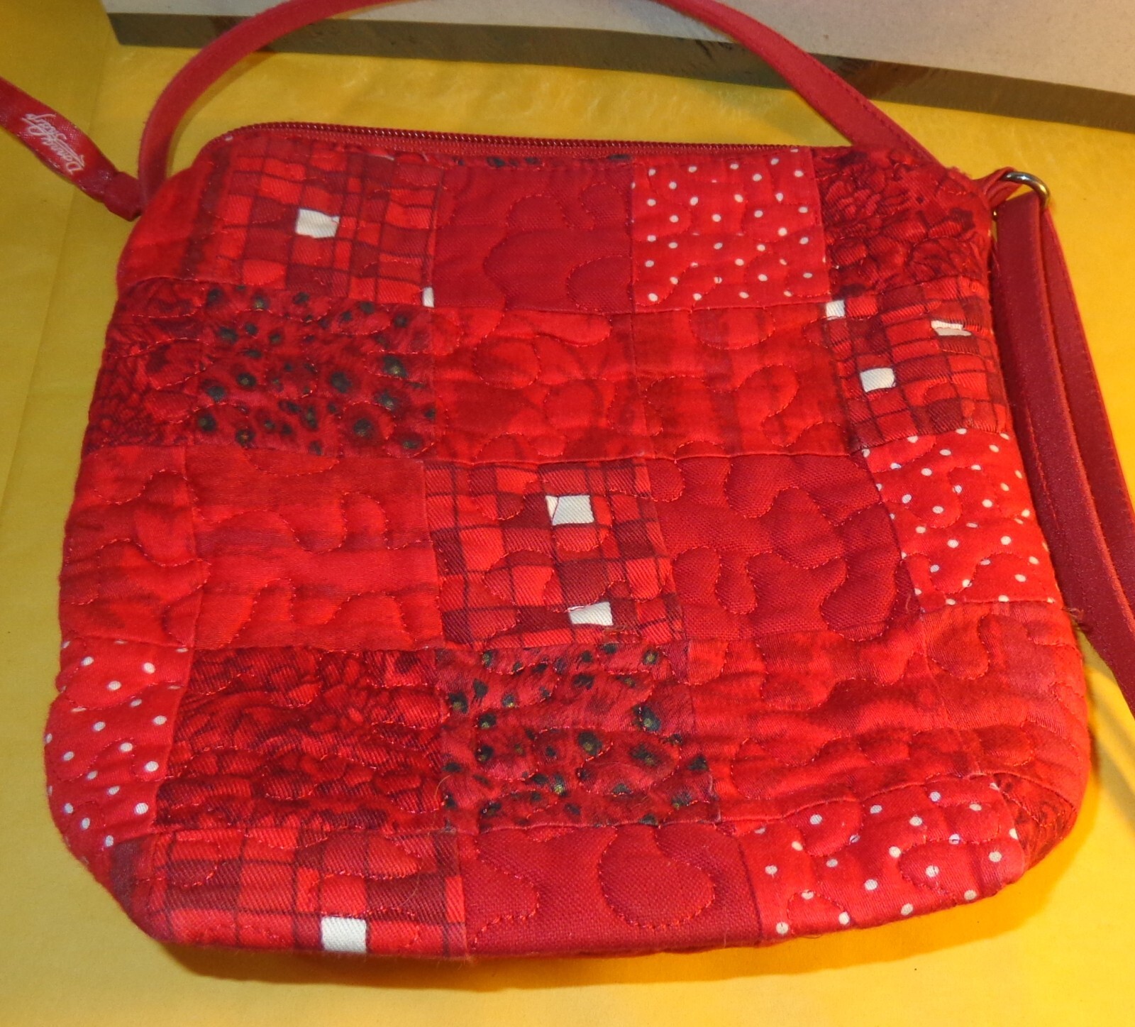 SWEET DONNA SHARP RED QUILTED PATCHWORK SHOULDER … - image 4