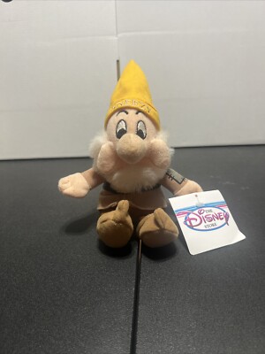 VTG Disney Store SNOW WHITE - 7 Dwarves SNEEZY 10'' Bean Bag Plush Doll New Tag