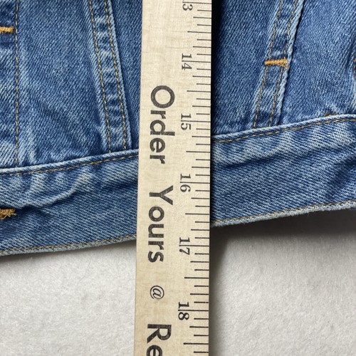 Vintage Hard Rock Cafe Cancun Kids Denim Jean Jacket Size 8 Button Up Mexico - Picture 12 of 14
