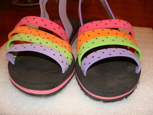 CHILIS ~ 7M ~ Púrpura ~ Verde ~ Naranja ~ Rosa ~ Sandalias ~ Muy buen estado ~ - Imagen 3 de 6