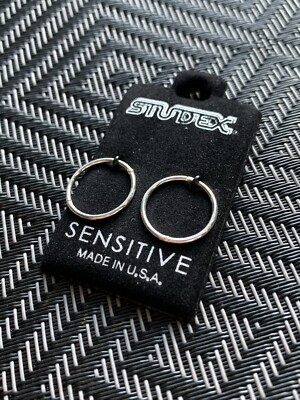 STUDEX Sensitive 925 Silver 18G 1/2  Endless Hoops