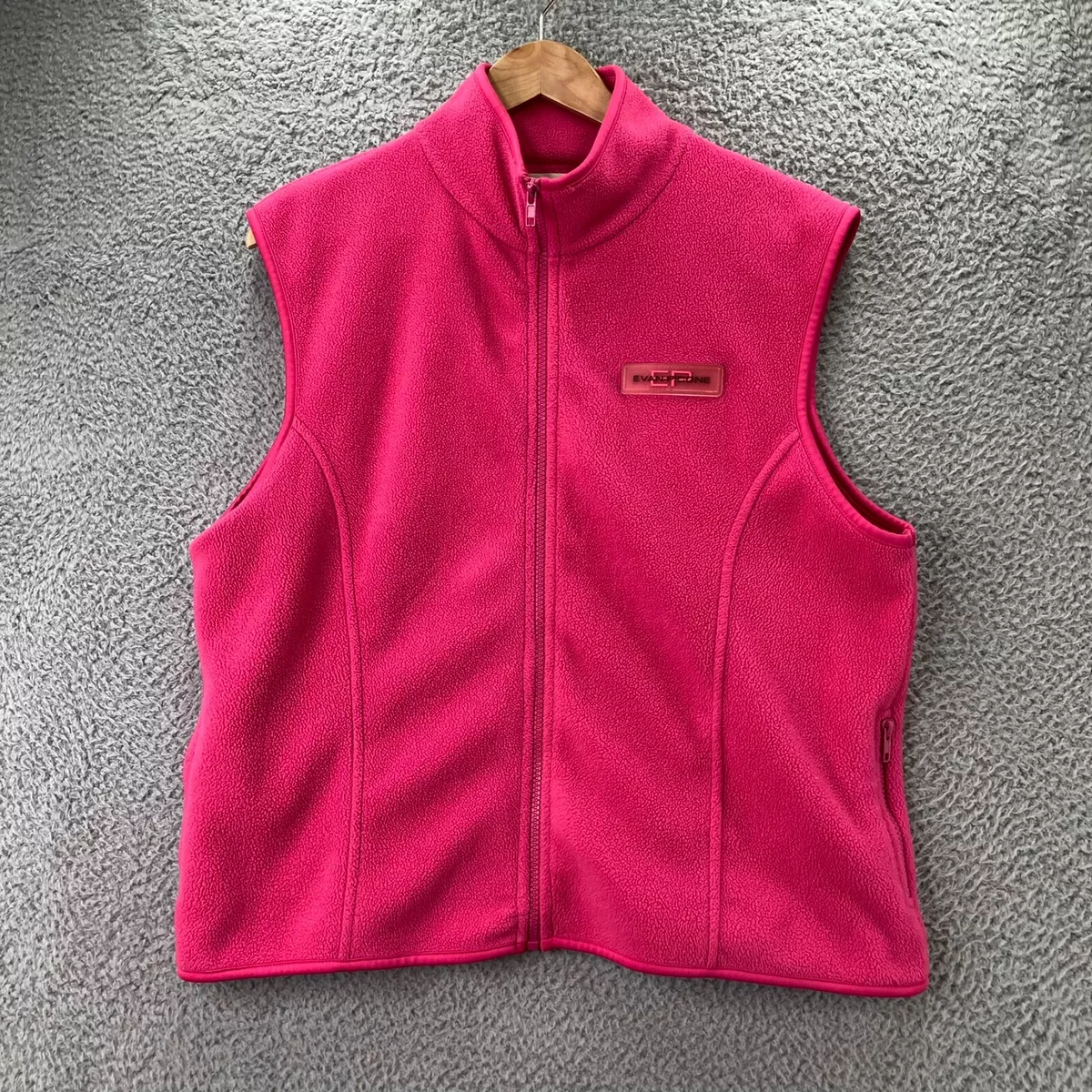 Evan-Picone Vest Women's Large L Pink Fleece Full Zip Polyester