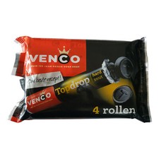 Venco Licorice | Dutch Liquorice | Venco Topdrop Hard Salt Rolls | 6.6 Oz