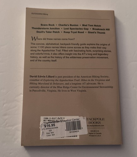 APPALACHIAN TRAIL NAMES (OFFICIAL GUIDES TO APPALACHIAN By David Lillard - Picture 2 of 2