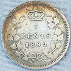 1892 Canada 5 Cents Silver — photo from another recent sale