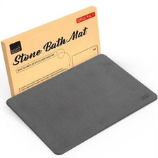 Bathroom Non-Slip Super Absorbent Quick Dry Plain Stone Bath Mat Dark Grey
