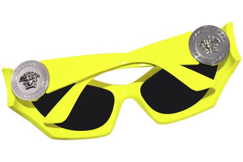 Versace VE4450 541887 Sunglasses Women's Yellow/Dark Grey Lenses Cat Eye 60mm - 第 6/7 張圖片