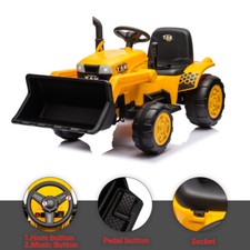 12V Kids Ride On Tractor Electric Excavator Battery Powered Car Digging Handle