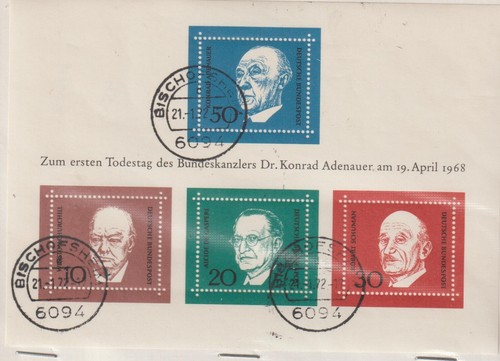 Alemania Federal Personajes politicos Adenauer Churchill, otros año 1968 (GL-213 - 第 1/1 張圖片