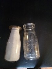 Two Unmarked. . Half Pint Milk Bottles
