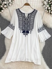 Summer Temperament Loose Ethnic Style Embroidered Women Dress