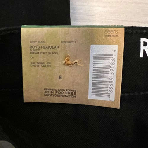 Roebuck & Co Boys Size 8 Slim Black Straight Jeans - Picture 7 of 9