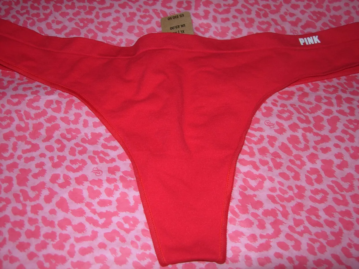 Victoria's Secret Sexy PINK Thong Pantie Seamless Stretch Red XS L XL XXL  NWT