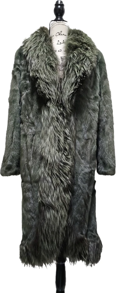 AMAZING Misty Khaki Olive Green Fern Sea Moss Mink Fur Jacket coat No Sable Fox