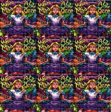 We're All Mad Here Alice in Wonderland BLOTTER ART perforated paper psychedelic