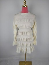 Kleid Shein Gr. S 36 creme offwhite strick stretch elegant Party dress Raffung