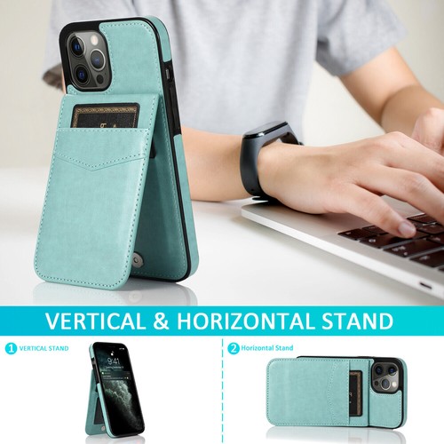 For iPhone 16 15 14 Pro Max 13 12 11 XS 8 Leather Card Holder Wallet Case Cover - Picture 18 of 48