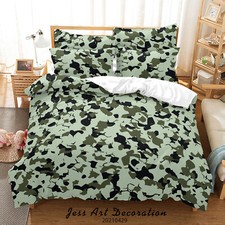 3D Pattern Camouflage Gray Quilt Cover Set Duvet Cover Bedding Pillowcases 625