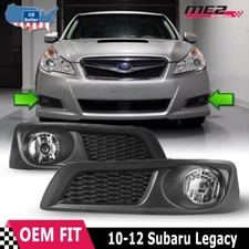 2010-2012 Fog Lights Clear Bumper For Subaru Legacy Lamps+Switch Kit Bezel Cover