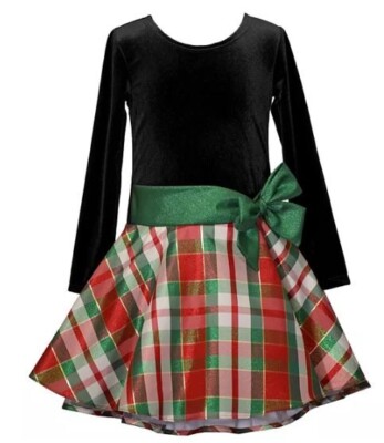 Bonnie Jean Tartan Plaid Christmas Holiday Dress Size 5