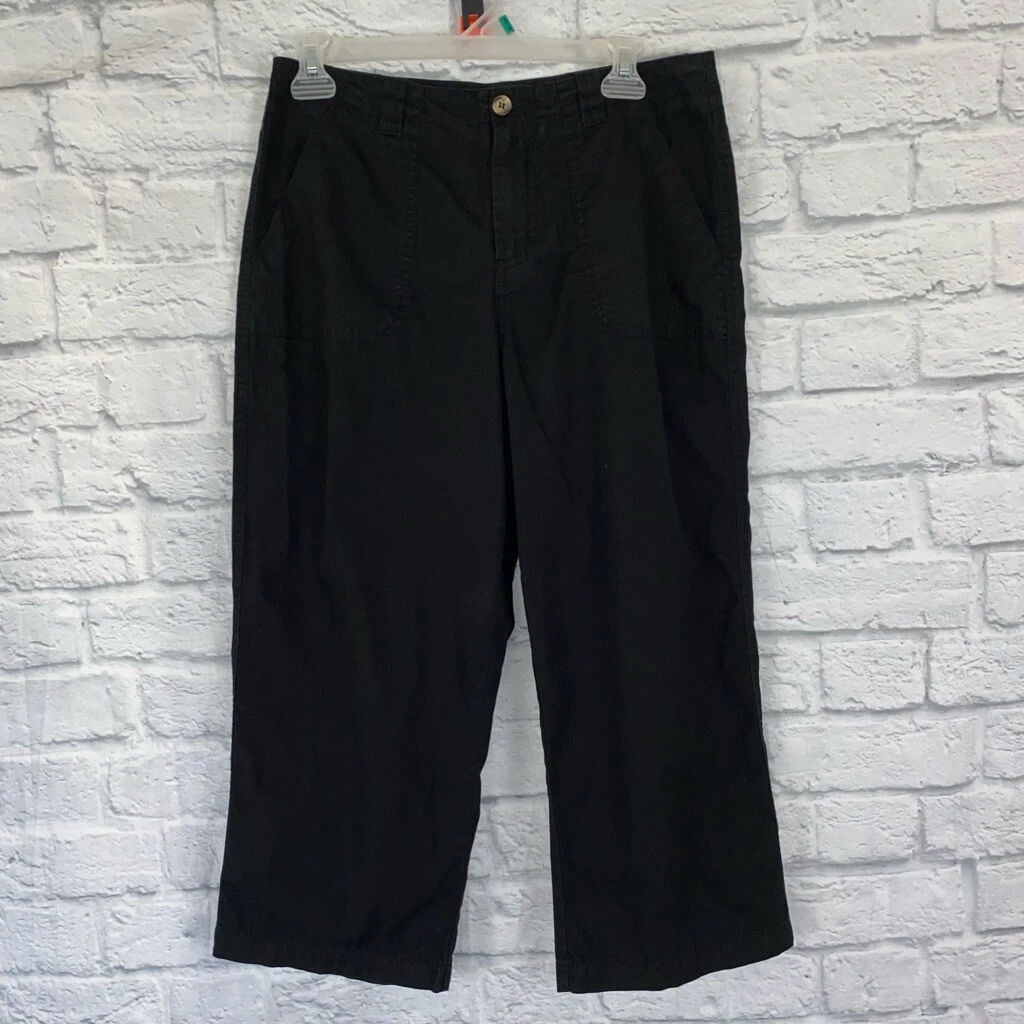 White stag 100% cotton chino Capri pants black size 8 petite women