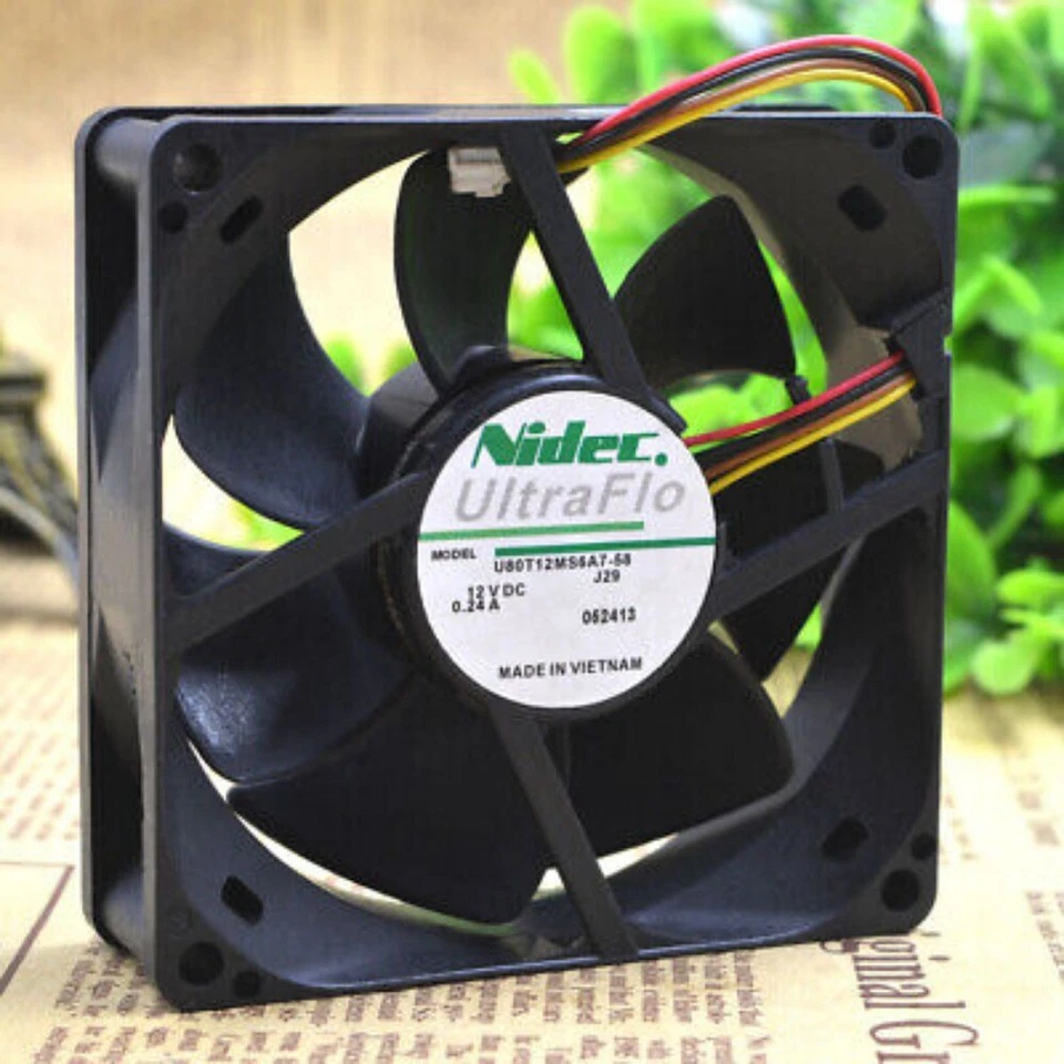1pc NIDEC U80T12MS6A7-58 8025 8CM 12V 0.24A 4-wire Inverter Cooling Fan - Image 3 of 4