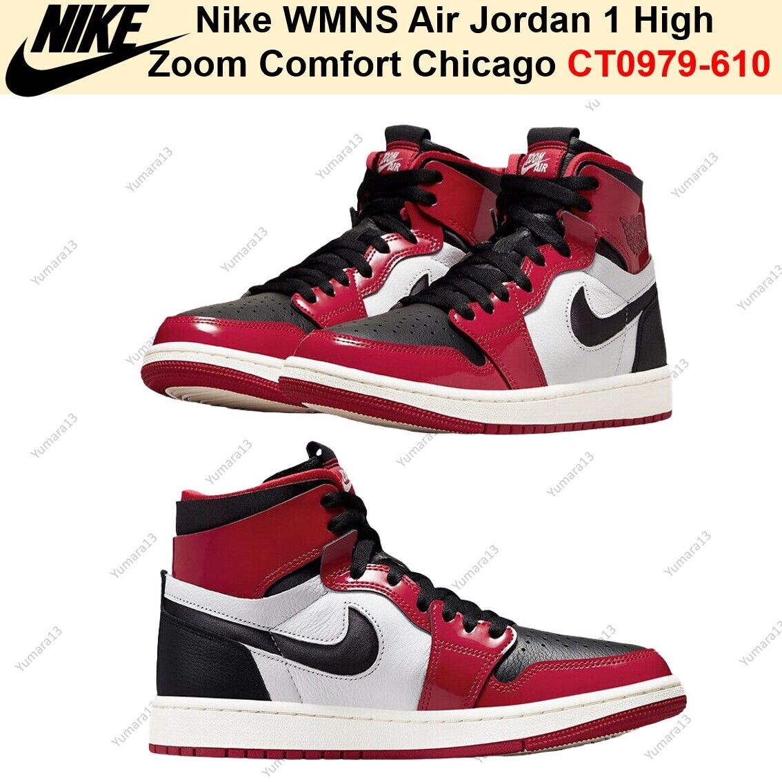 Nike WMNS Air Jordan 1 High Zoom Comfort Chicago CT0979-610 Nike WMNS Air Jordan 1 High Zoom Comfort Chicago CT0979-610