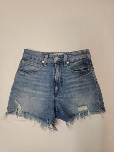 PAIGE Dani Short in Leela Destructed Womens SZ 23 Fray Hem Stretch High Rise - Picture 2 of 9