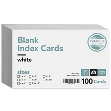 5½ x 8½" Thick Blank Index Cards - 100lb Cardstock (14pt) - 100 Sheets
